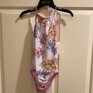 Jessica Simpson Kids Floral One Piece - Pink and Blue